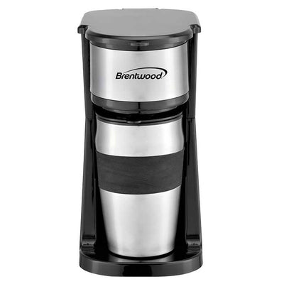 Brentwood Portable Single Serve Coffee Maker with 14oz Travel Mug in Black - Free Shipping 