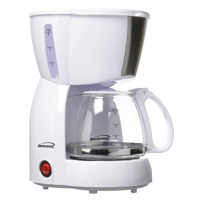Brentwood 4 Cup Coffee Maker - White - Free Shipping 