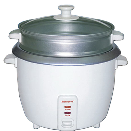 Brentwood 5 Cup Rice Cooker/Non-Stick with Steamer in White - Free Shipping 