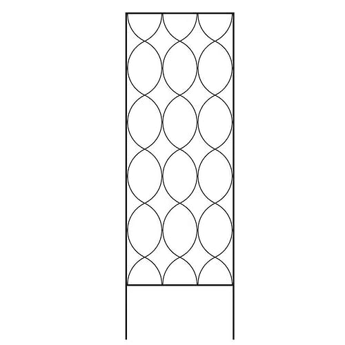 Modern 6-Ft Outdoor Metal Garden Trellis with Black Powder Coated Finish - Free Shipping