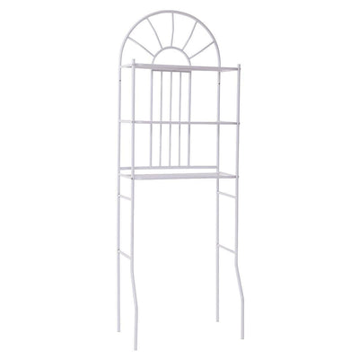 Over Toilet Bathroom Space Saving Storage Shelving Unit in White Metal Finish - Free Shipping 