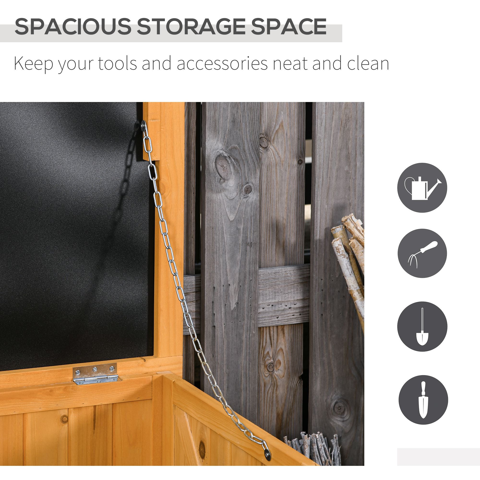 Outsunny 75 Gallon Wooden Deck Box, Outdoor Storage Container with Aerating Gap & Weather-Fighting Finish, Yellow 