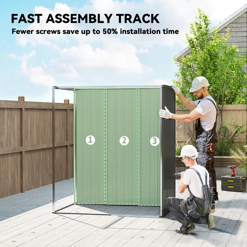 5.2' x 3.5' Outdoor Storage Shed, Easy to Assemble Metal Garden Shed, for Backyard, Lawn, Patio, Dark Grey