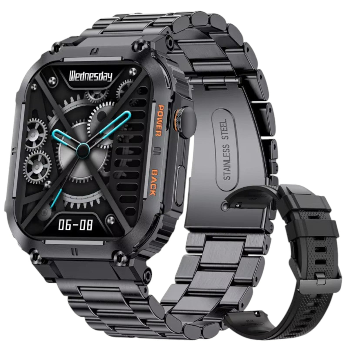 TUTT Military Smart Watch for Men | 3ATM Waterproof 1.96" Display,  Health & Fitness Tracker iOS/Android, | B8