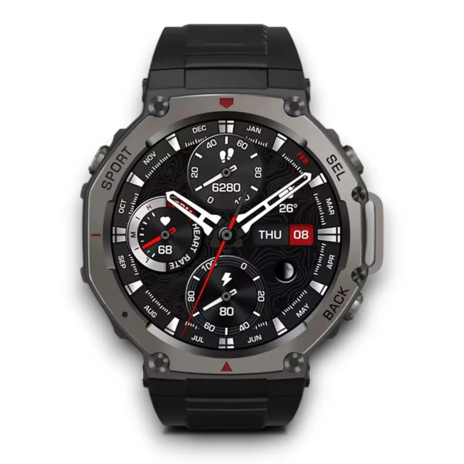 TUTT GPS Smart Watch – Advanced Outdoor Navigation; AI Health Tracking Always-on display G8
