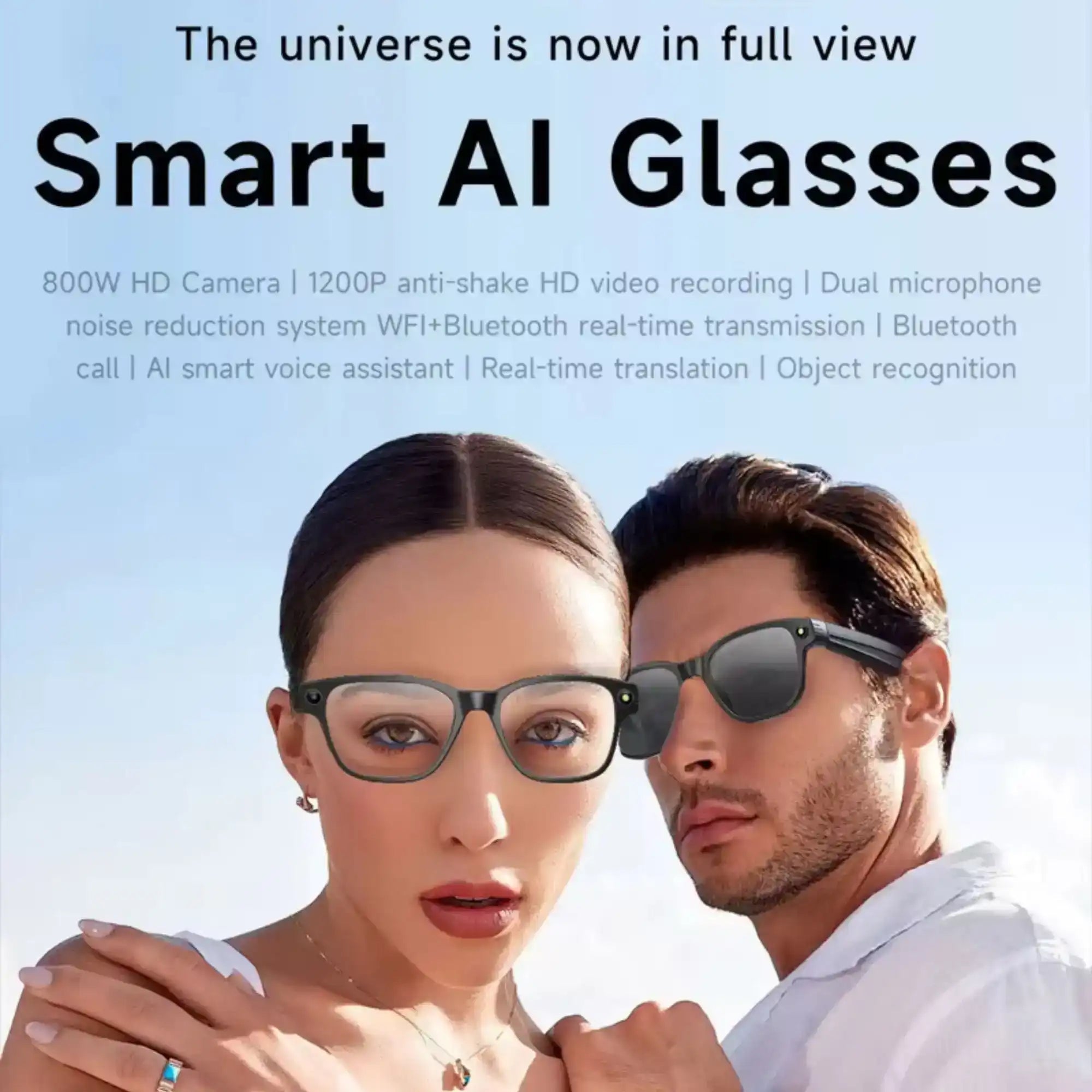 TUTT GS10 AI Glasses | Smart Sunglasses HD Camera + AI Integration & Intelligent Object Recognition | Replaceable with Prescription Lenses