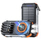 TUTT Solar Power Bank 30,000mAh Rugged Magnetic Wireless Power Bank | MagSafe Built-in Cable, Flashlight | USB-C/Lightning/Micro-USB S5