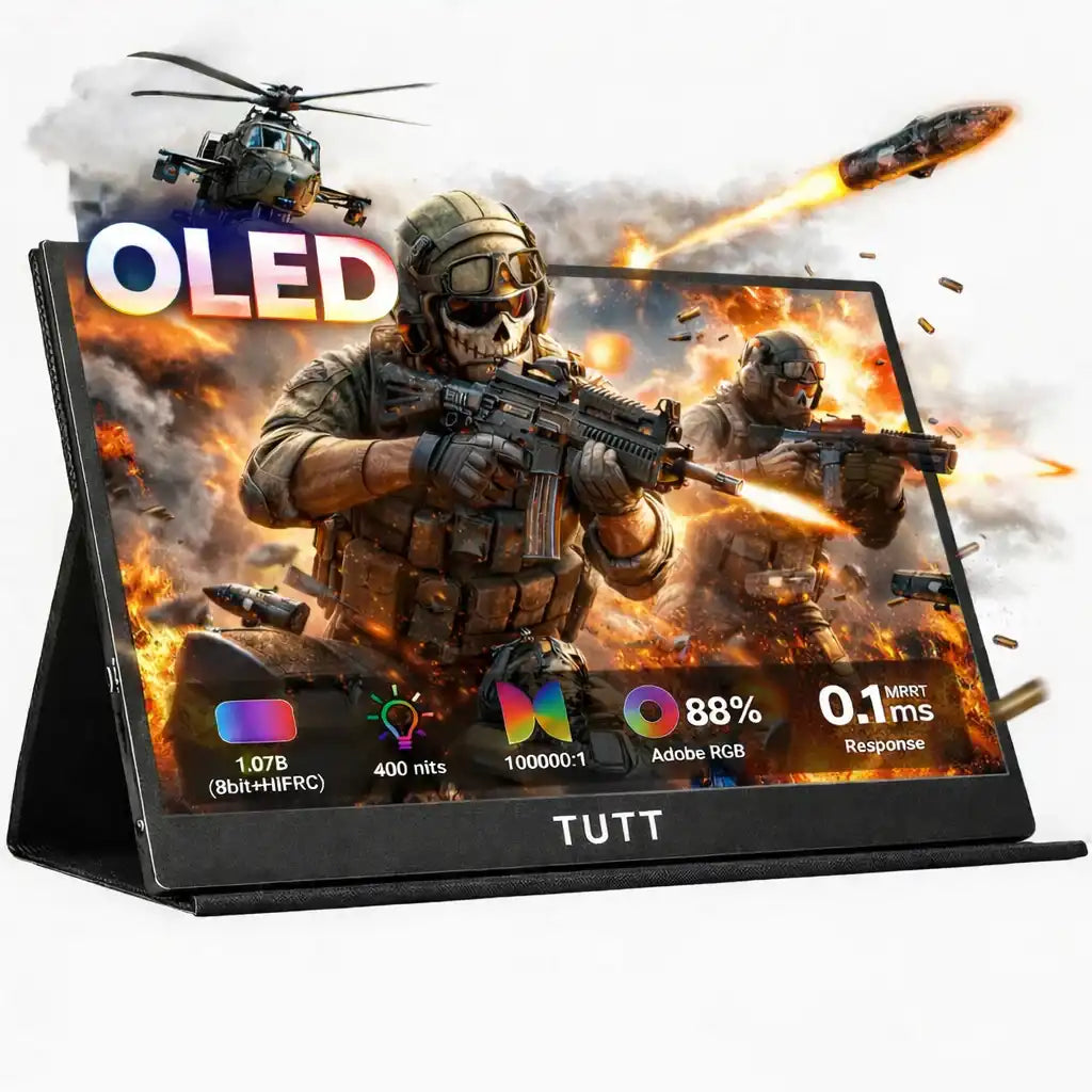 TUTT 13.3" OLED Portable Monitor – FHD USB-C IPS Panel, Screen Extender for Mobile Laptop | OL3