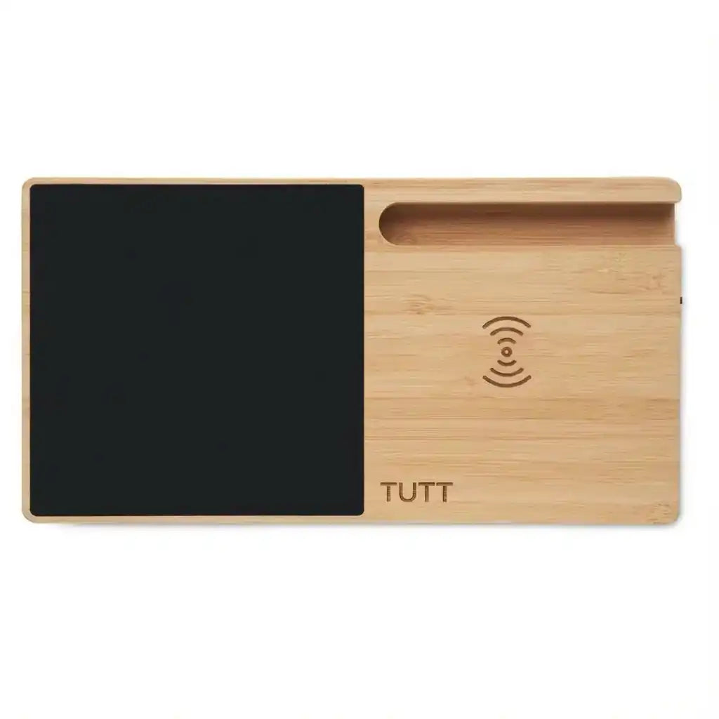 TUTT 15W Wireless Phone Charger – Bamboo Cup Warmer & Phone Stand