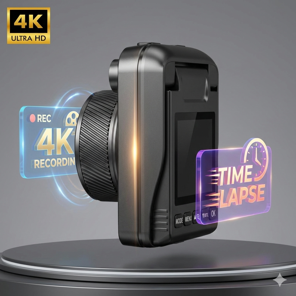 TUTT 4K Time Lapse Camera - 32MP Professional Construction & Vlogging Action Camera T7