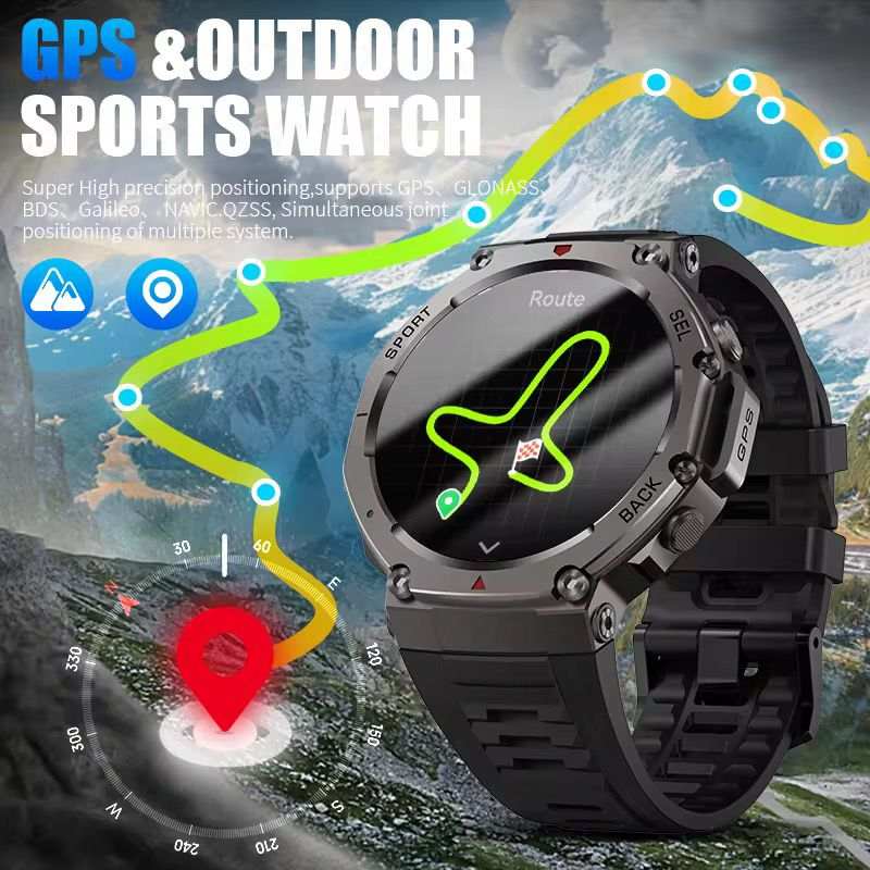 TUTT GPS Smart Watch – Advanced Outdoor Navigation; AI Health Tracking Always-on display G8