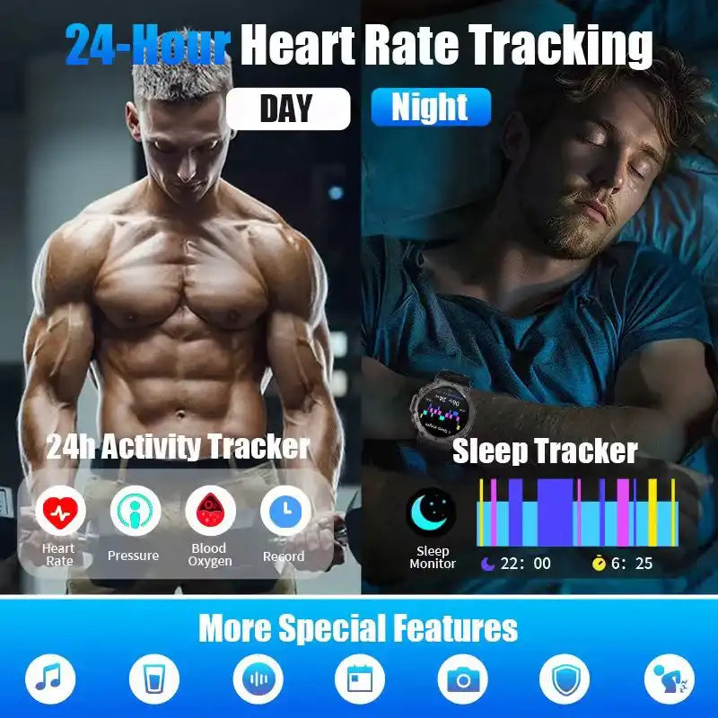 TUTT GPS Smart Watch – Advanced Outdoor Navigation; AI Health Tracking Always-on display G8