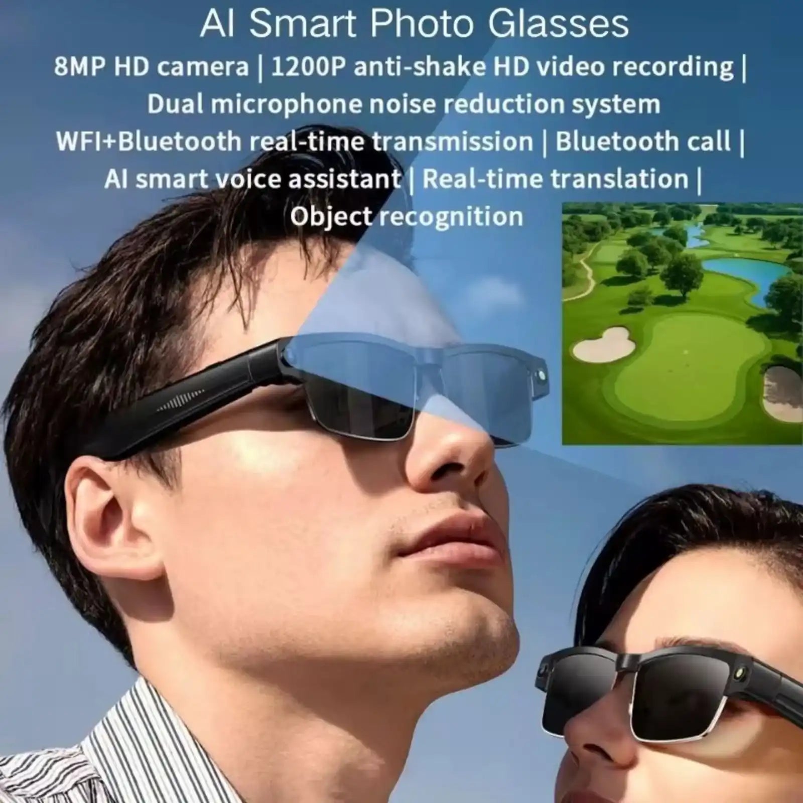 TUTT GS11 AI Glasses | HD Camera + AI Integration & Intelligent Object Recognition | Replaceable with Prescription Lenses