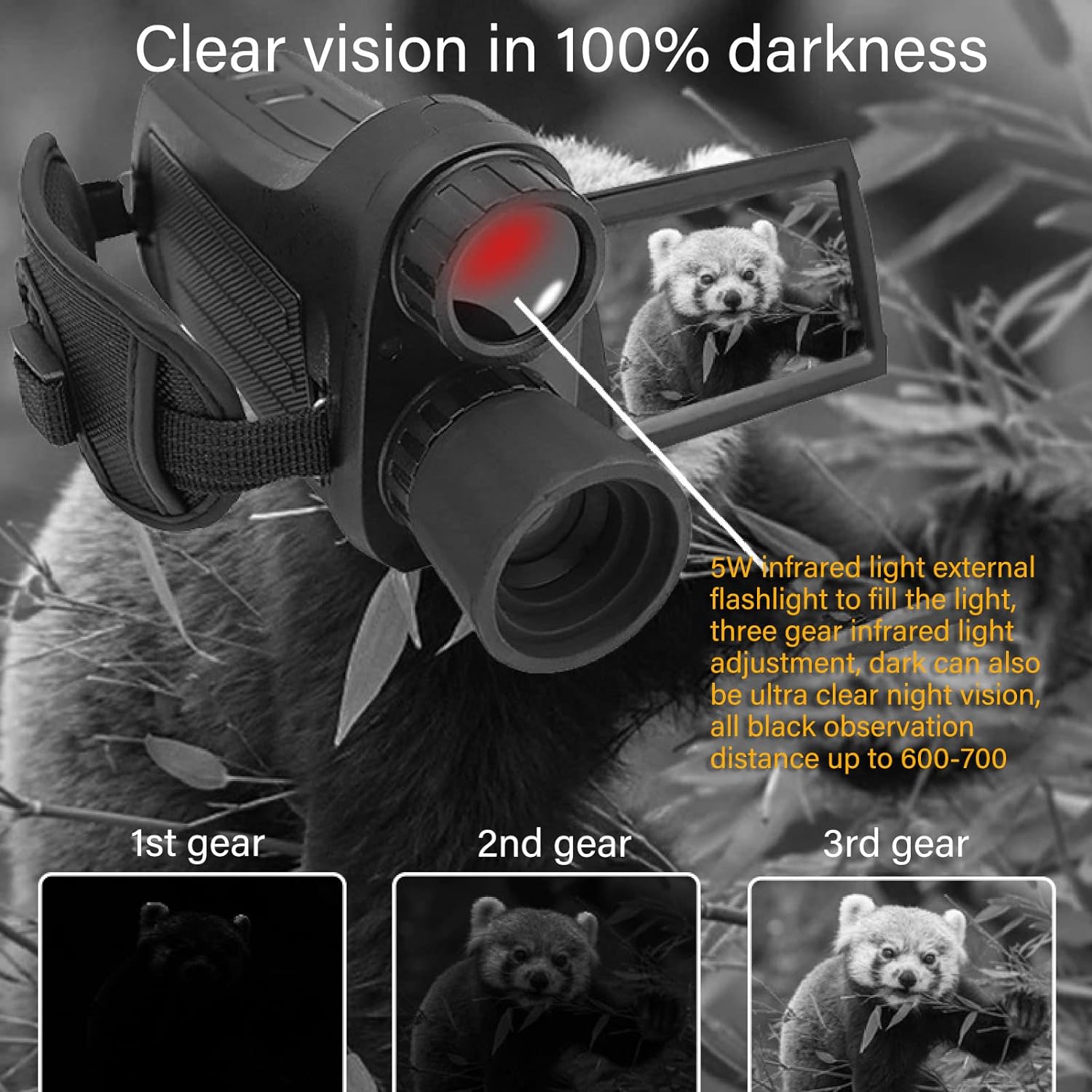 TUTT Night Vision Camcorder 4K/30fps 8x zoom Infrared 24MP Photo Resolution 700m 4000MAH Lithium Battery Waterproof  NV C8