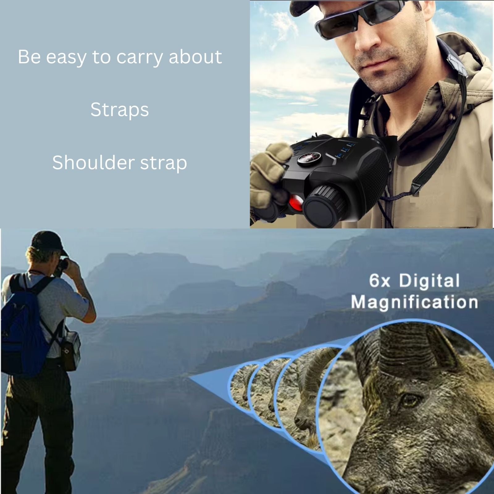 TUTT Night Vision goggles Binoculars 3D 4K 700m 6x optical, 6x digital zoom  5000mAh Battery NV8 Pro