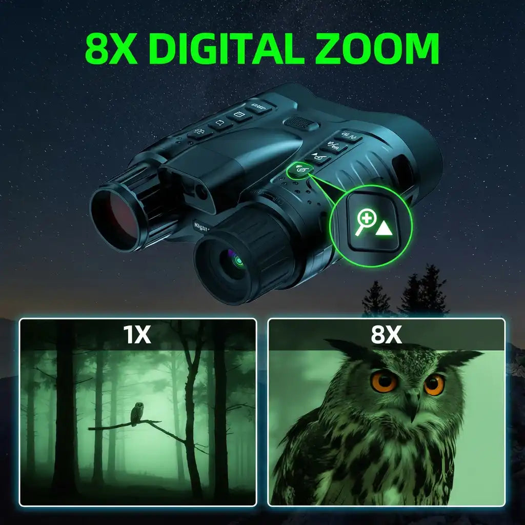 TUTT Infrared Night Vision Goggles Laser Rangefinder Binoculars 4k IP54 32MP 8X Digital Zoom NV2185 Plus
