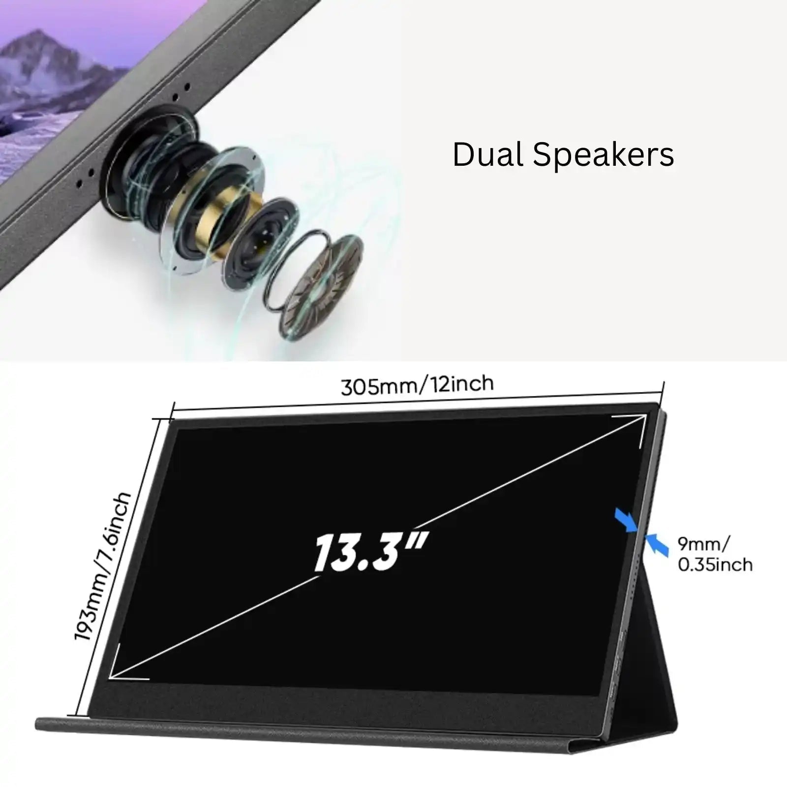 TUTT 13.3" OLED Portable Monitor – FHD USB-C IPS Panel, Screen Extender for Mobile Laptop | OL3