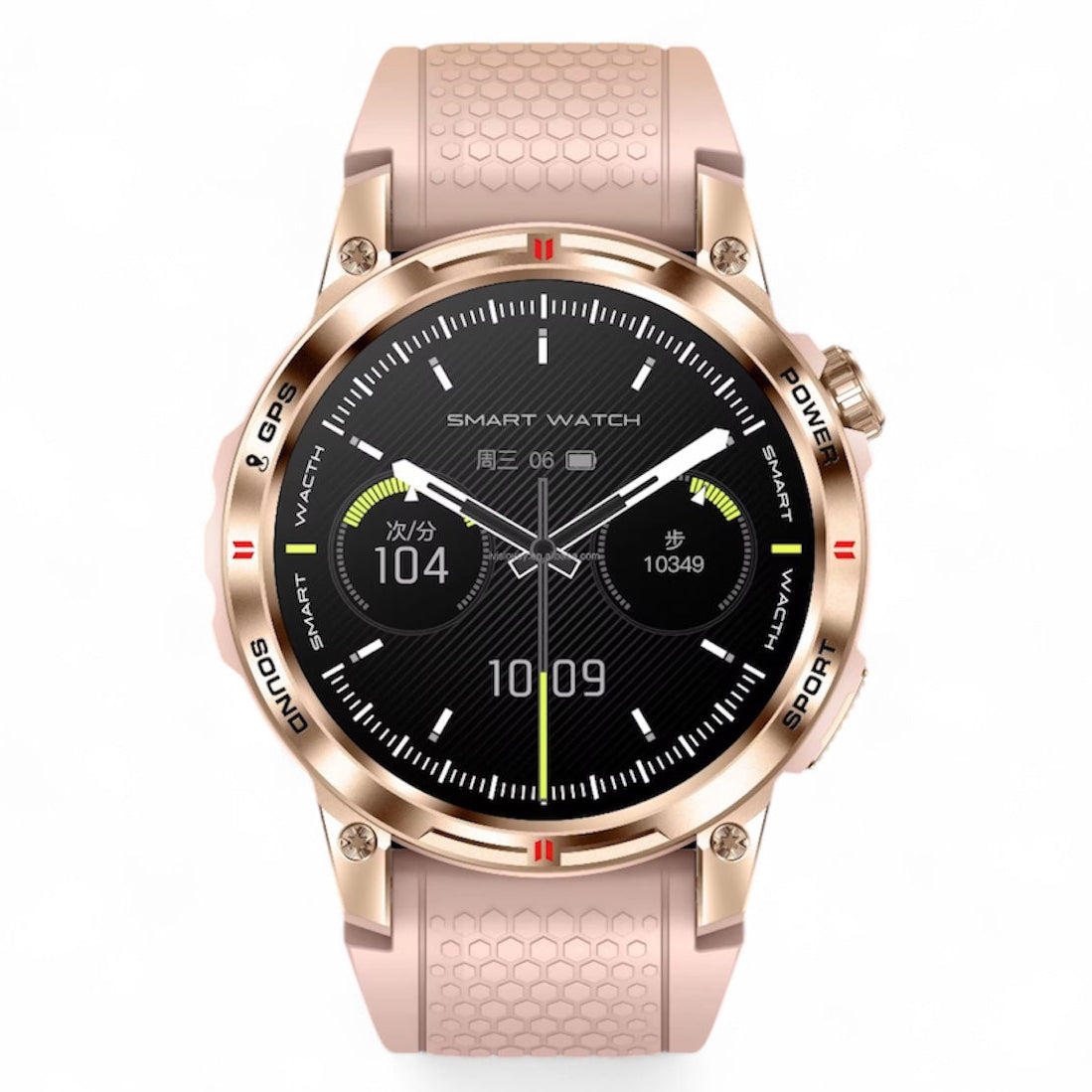 TUTT  Rugged Smartwatch for Men Women | Compass GPS Exercise | AMOLED Metal Dial | 2 Military Straps | Always-On Display Long Battery Life | NX18 Pro