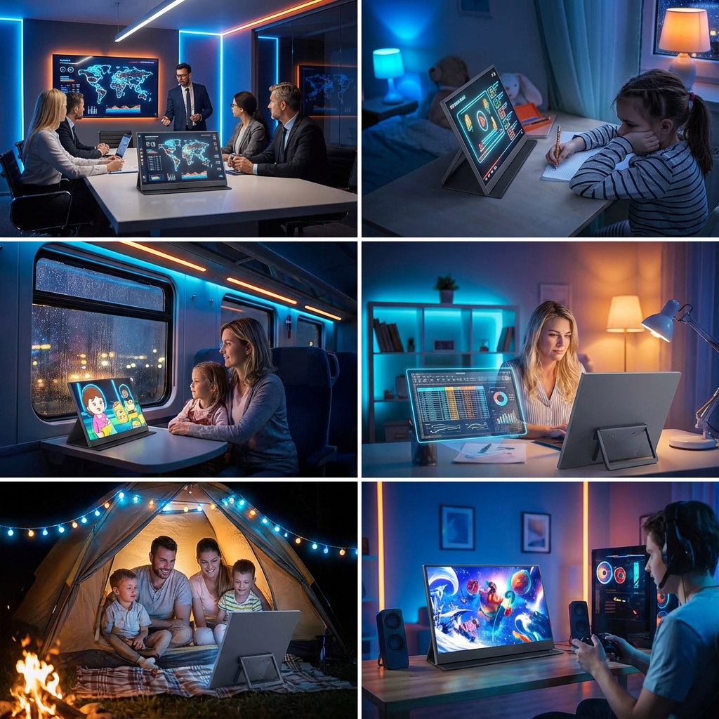TUTT 23.8" Gaming Portable Monitor | 120Hz FHD Built-in Kickstand, Dual Speaker, VESA Mount S23