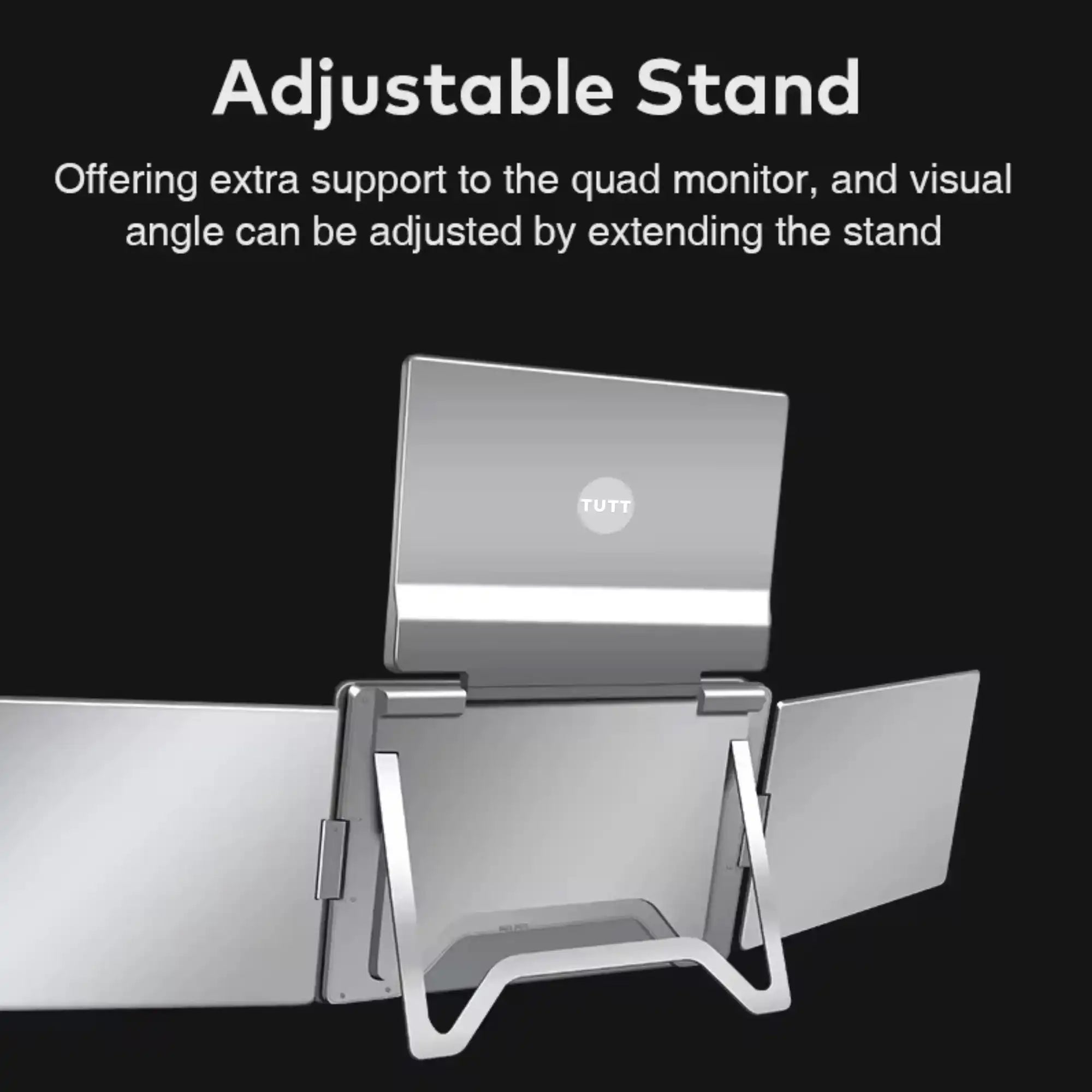TUTT 16” Quad Screen Extender | Single Cable Setup | 16:10 IPS | Stand-Alone Portable Monitor For Laptop Mac & Windows S788