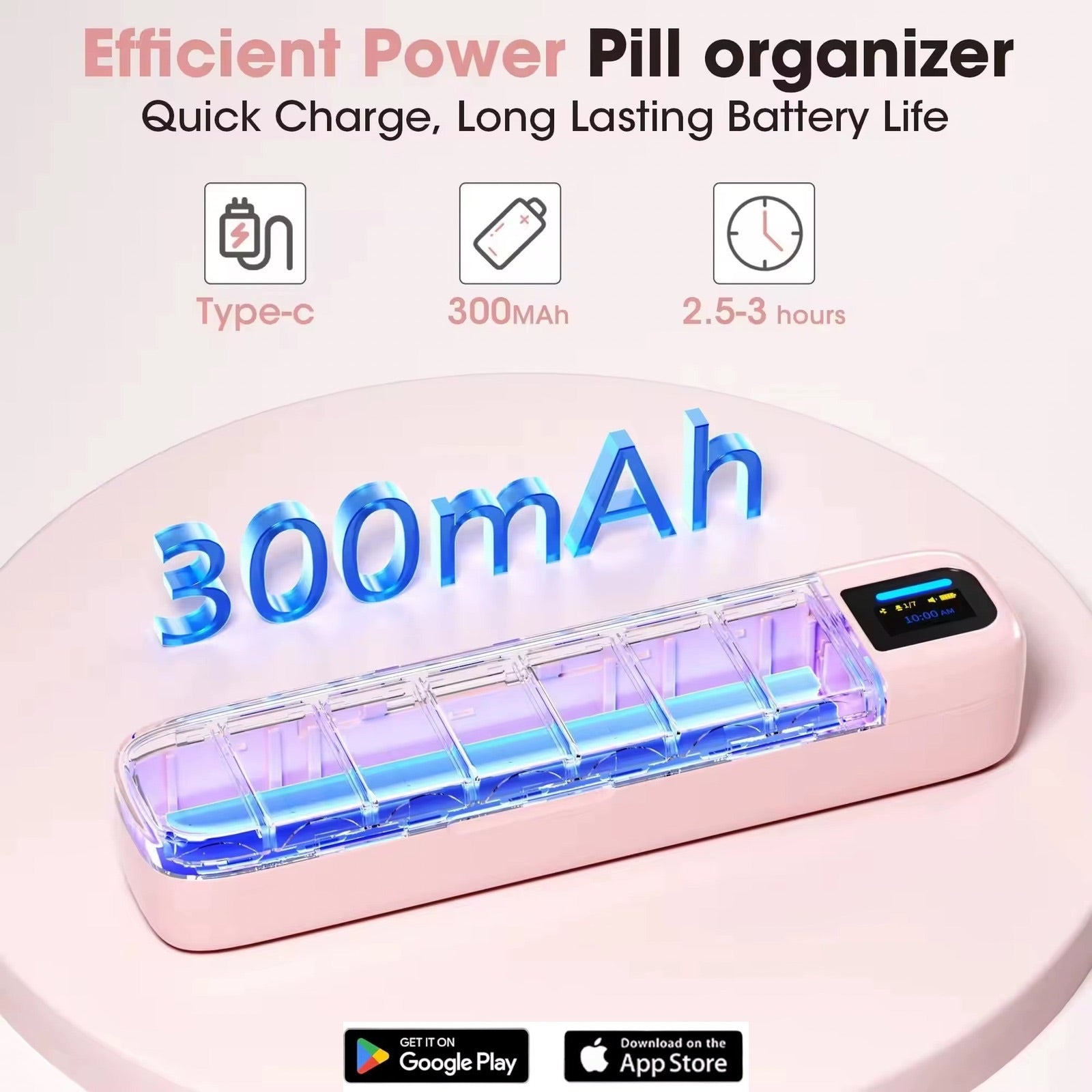 TUTT Smart Pill Organizer | Bluetooth 7-Day Medication Dispenser, Reminder Box | With Alarm for iOS & Android