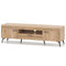 TV Stand with 2 Cabinets and Storage Drawer for 65 Inches TVs-Oak