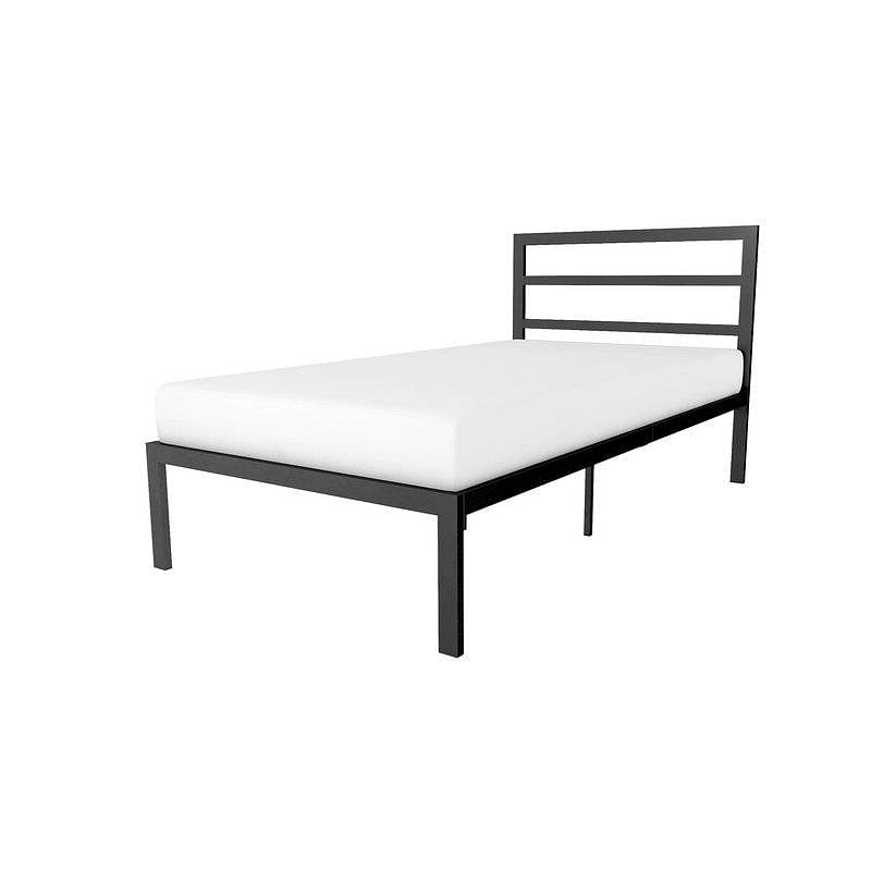 Twin Black Metal Platform Bed Frame with Headboard Included - Free Shipping