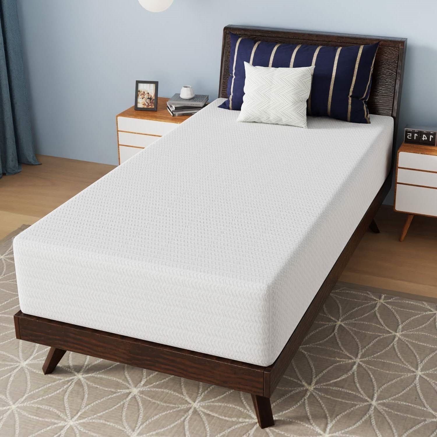 Twin size 12-inch Charcoal Infused Memory Foam Mattress with Removable Cover - Free Shipping