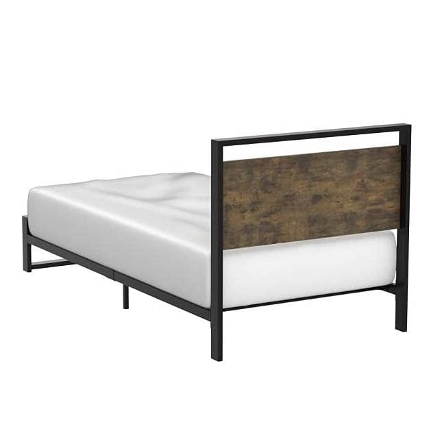 Twin Modern Farmhouse Platform Bed Frame with Wood Panel Headboard Footboard - Free Shipping