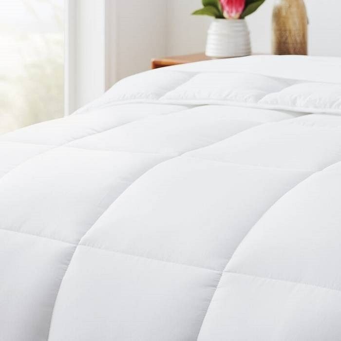 Twin Size Cozy All Seasons Plush White Polyester Down Alternative Comforter - Free Shipping