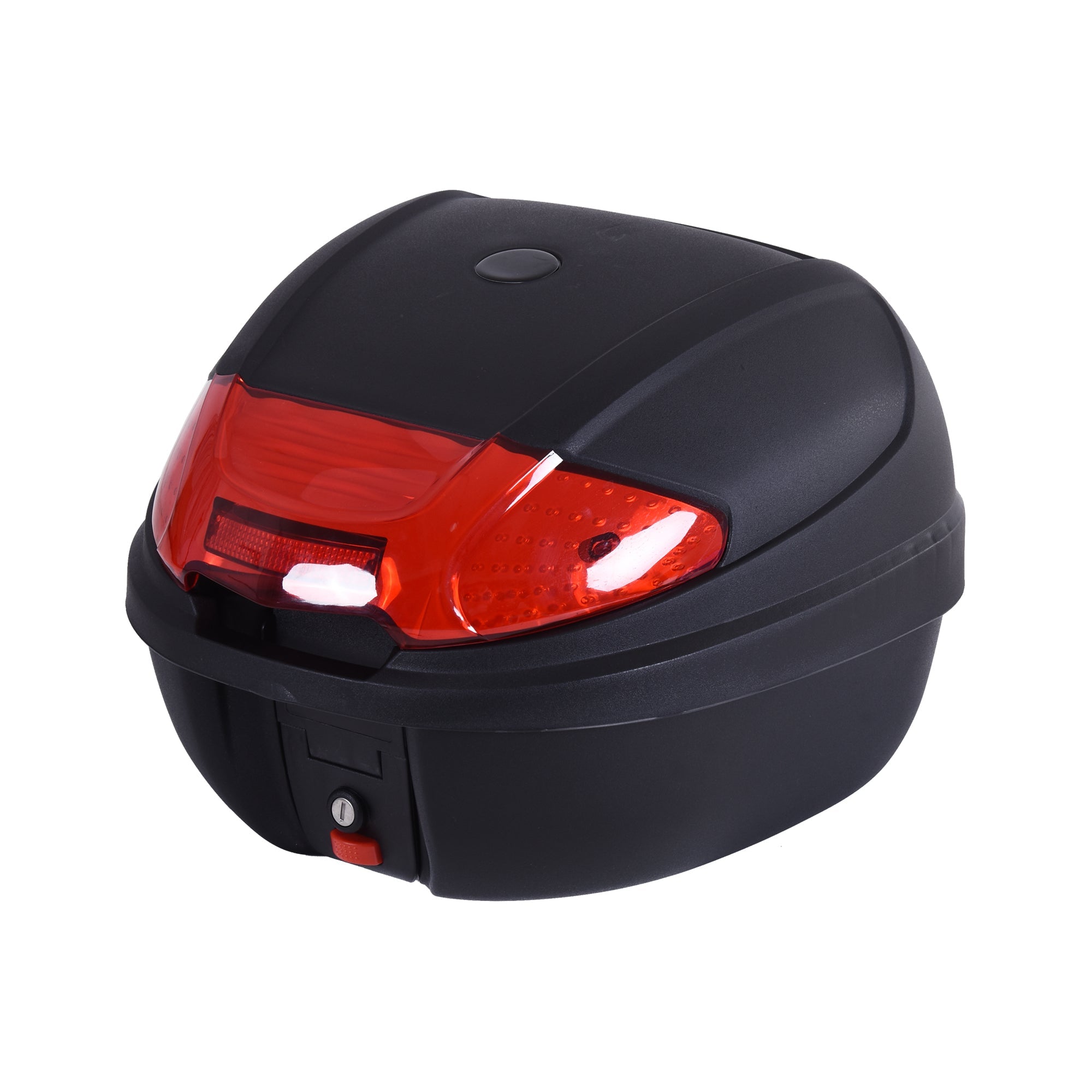 HOMCOM Motorcycle Tail Box 30L Top Case Helmet Storage Luggage Carrier Lockable 