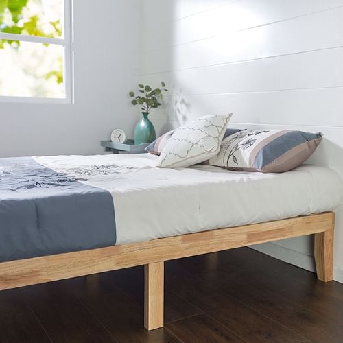 Twin Solid Wood Platform Bed Frame in Natural Finish - Free Shipping