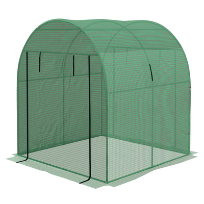 Outsunny Walk-in Tunnel Greenhouse: 6'x6'x6.6' UV-Resistant Cover & Ventilation for Year-Round Gardening, Green 