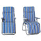 Outsunny Set of 2 Garden Sun Lounger, Outdoor Reclining Seat Cushioned Seat, Foldable Adjustable Recliner, Grey and Blue