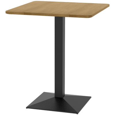 HOMCOM Compact Elegance: 28" Square Dining Table with Dark Brown Finish, Steel Base for Small Kitchen Spaces 