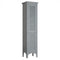 Tall Bathroom Floor Cabinet with Shutter Doors and Adjustable Shelf-Gray