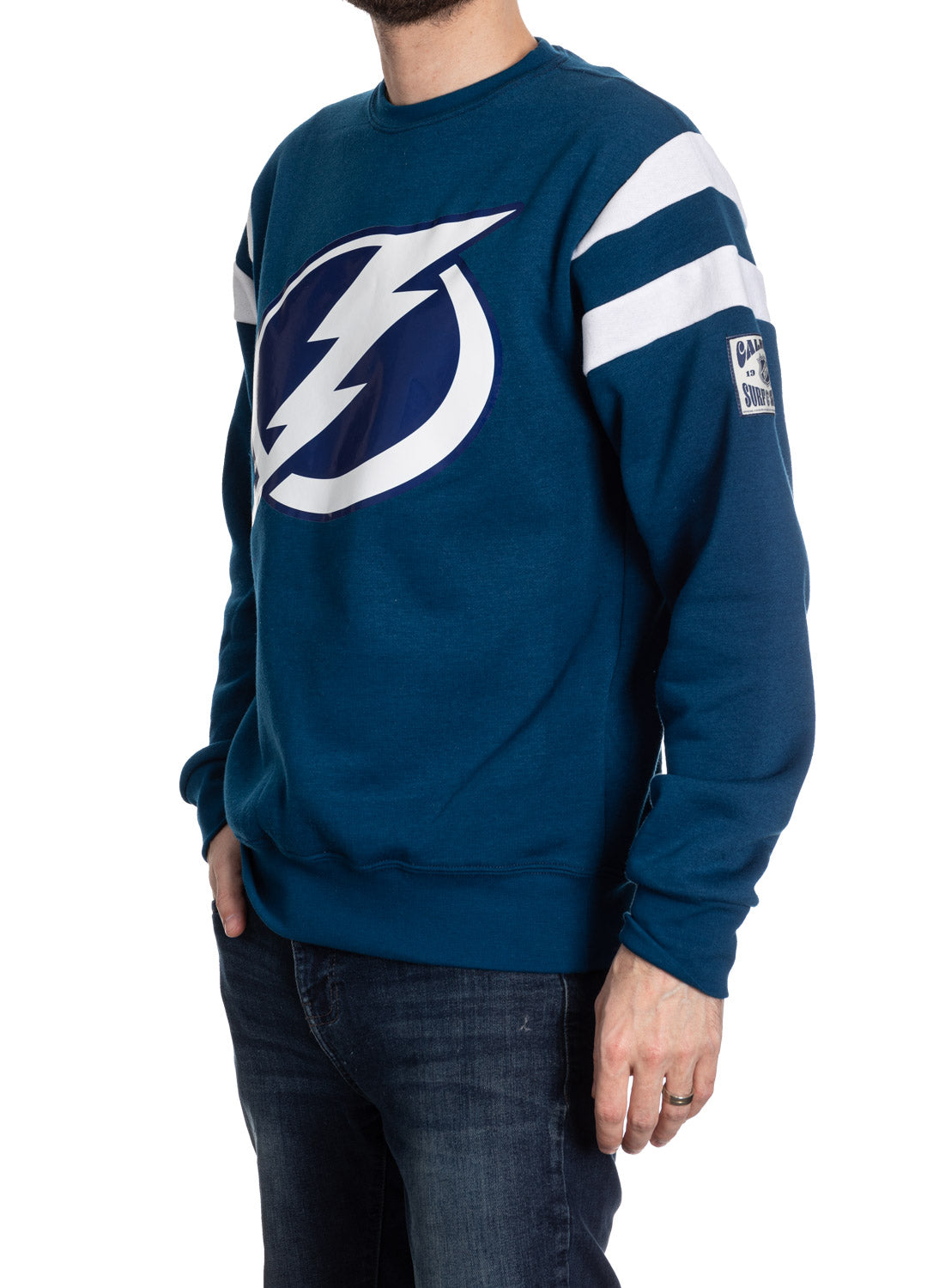 Tampa Bay Lightning Varsity Retro Style Crewneck Sweatshirt 