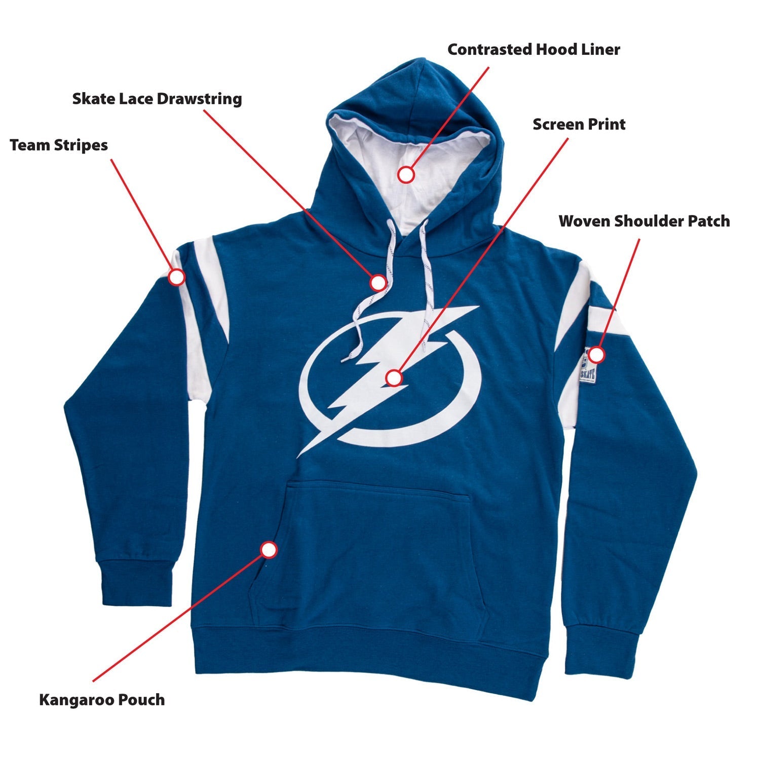 Tampa Bay Lightning Varsity Retro Style Hoodie 