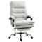 Executive Office Chair with 6-Point Massag, Microfibre Reclining Computer Chair with Footrest, Cream White