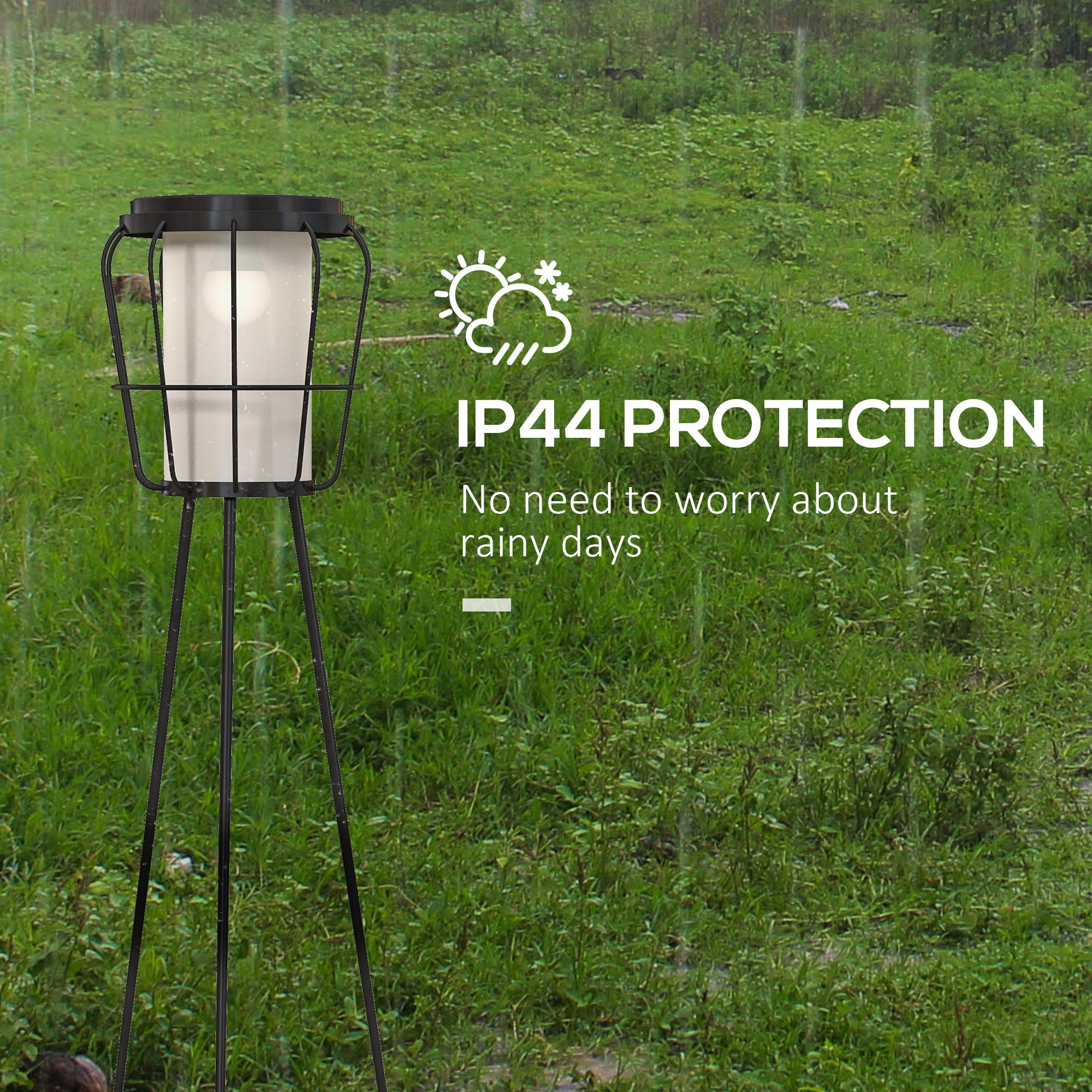 Outsunny 2-Pack Solar Post Lights: 39" Outdoor USB Rechargeable, Auto Garden Lamps with Shelf in Black 