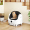 Open-Top Self Cleaning Cat Litter Box, Automatic Cat Litter Box with Integrated Safety Protection