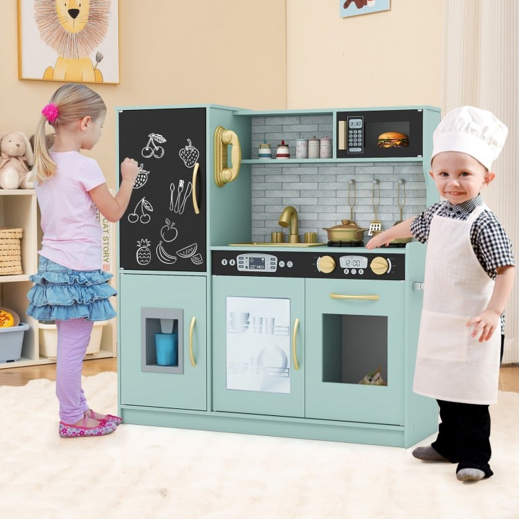 Toddler Pretend Play Kitchen for Boys and Girls 3-6 Years Old-Green