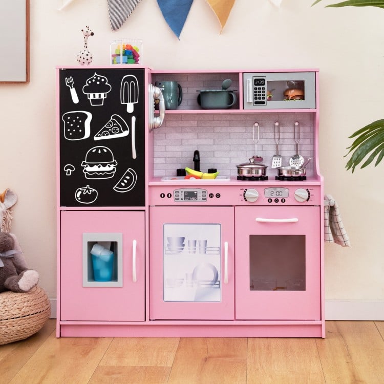 Toddler Pretend Play Kitchen for Boys and Girls 3-6 Years Old-Pink