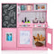 Toddler Pretend Play Kitchen for Boys and Girls 3-6 Years Old-Pink