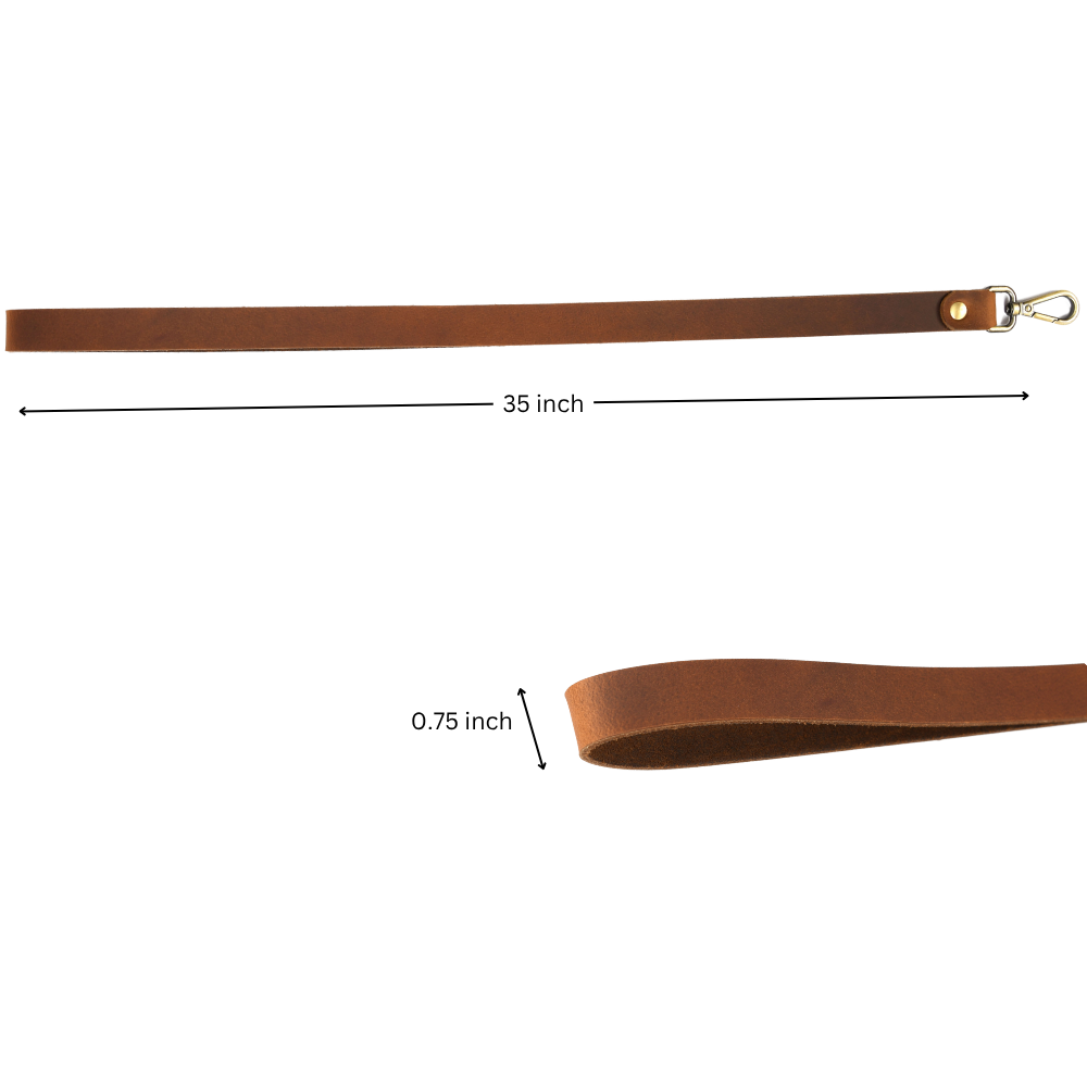 Genuine Top-Grain Leather Lanyard – Vintage Brass Clip