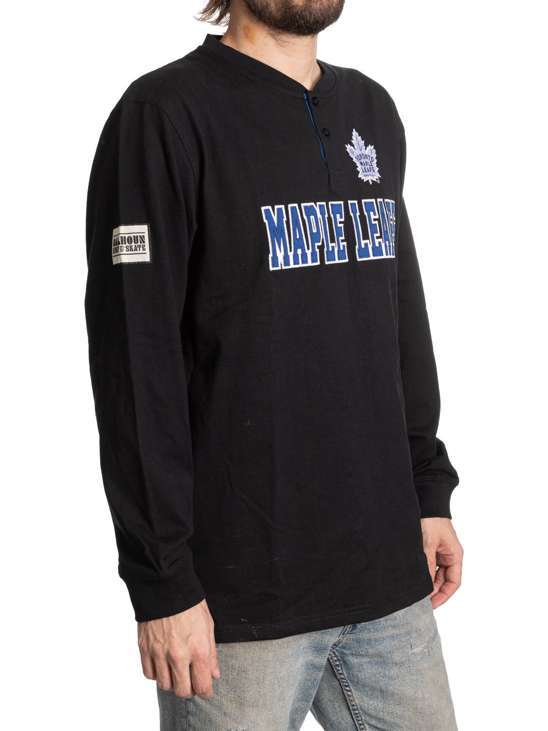 Toronto Maple Leafs Long Sleeve Henley Blackout Edition - Presale 