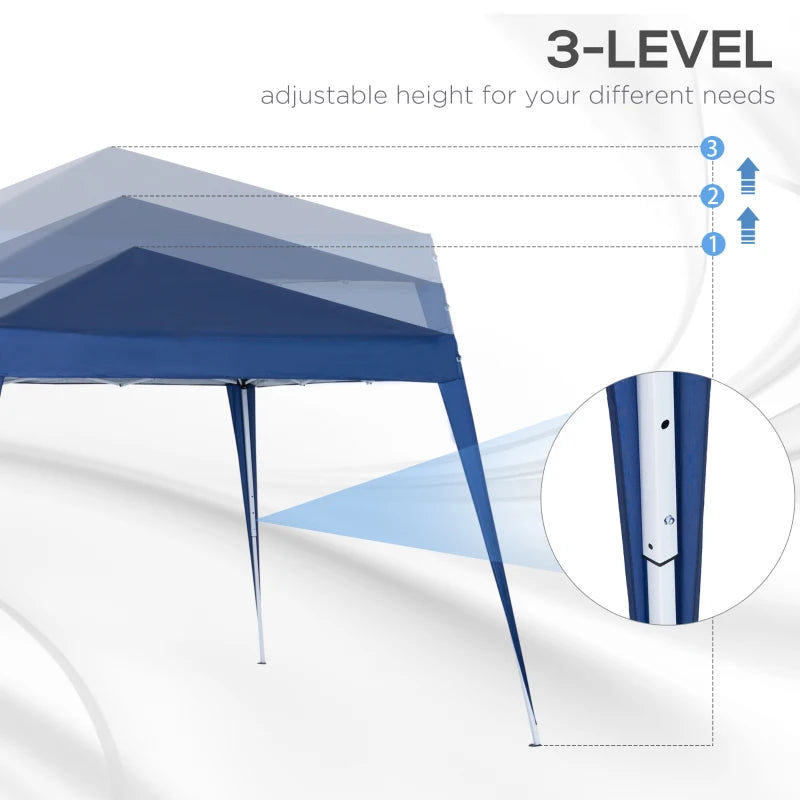 8' x 8' Pop Up Canopy, Outdoor Folding Tent, Portable Party Tent with Carrying Bag for Camping, Party, Picnic, Blue