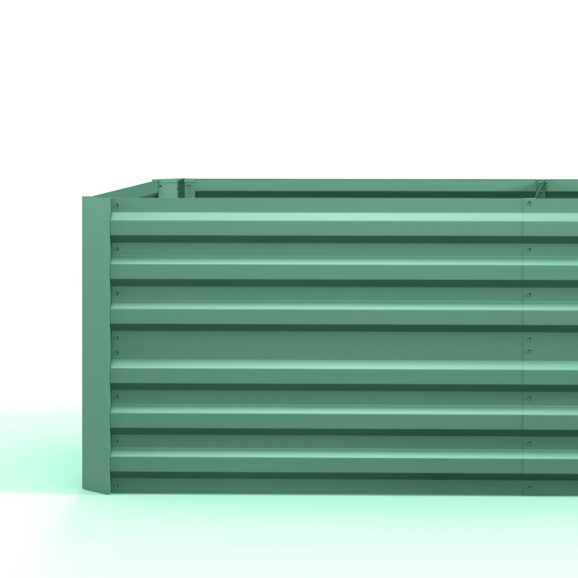 Outsunny Galvanized Raised Garden Bed, Steel Outdoor Planters with Reinforced Rods, 71" x 35" x 23", Light Green 