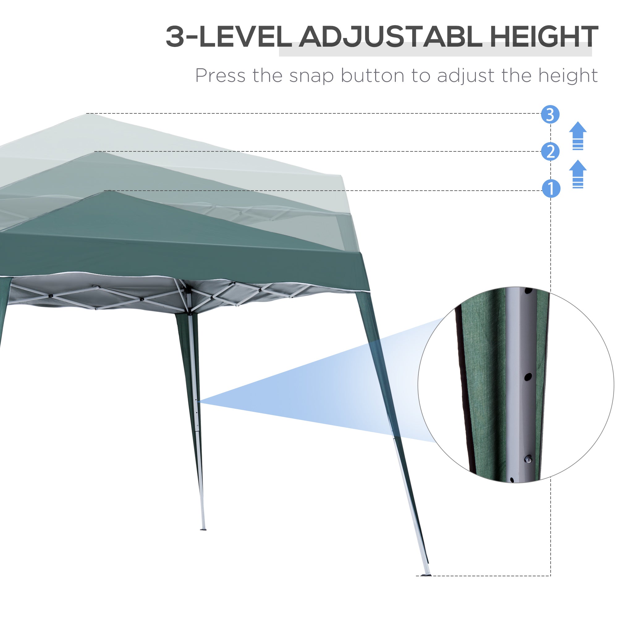 Outsunny 8' x 8' Pop Up Canopy, Outdoor Foldable Tent, Portable Canopy Tent with Carrying Bag for Camping, Party, Picnic, Green 