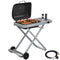 Outsunny Portable Propane Gas BBQ Grill with Foldable Cart, Wheels, 9500 BTU Gas Barbecue Grill with Piezo Ignition Burner, Black